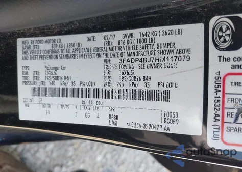 2017 Ford Fiesta Se from USA, damaged, VIN 3FADP4BJ7HM117079
